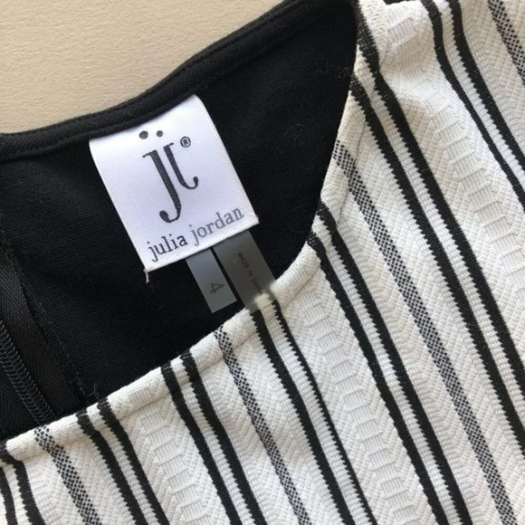 Julia Jordan Black & White Stretch Sheath Dress 4 - Picture 6 of 6